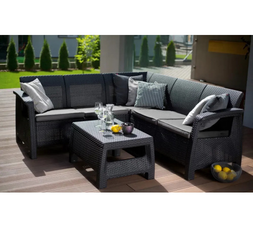 Диван садовий Keter Corfu Relax 5-місний, графіт