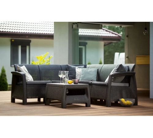 Диван садовий Keter Corfu Relax 5-місний, графіт