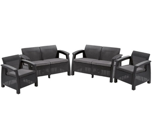 Комплект меблів Keter Corfu Rest 6-місний, графіт