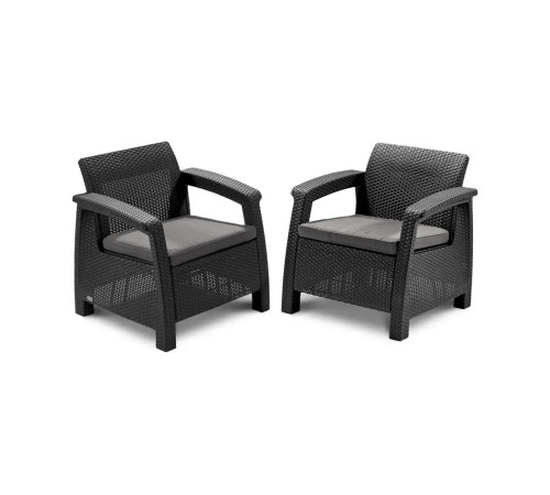 Комплект меблів Keter Corfu Rest 6-місний, графіт