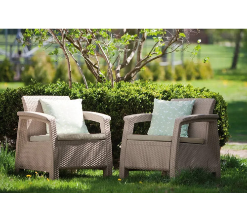 Комплект меблів Keter Corfu Rest 6-місний, капучино