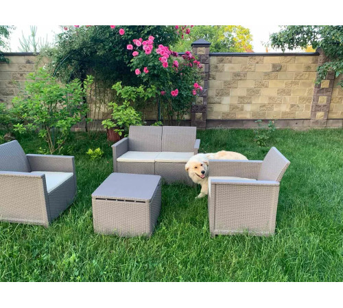 Комплект меблів Keter Elodie 4-місний, капучино