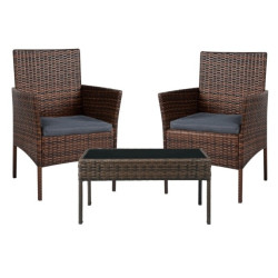 Комплект садових меблів Bonro B-6210-2 2-місний, коричнево-сірий