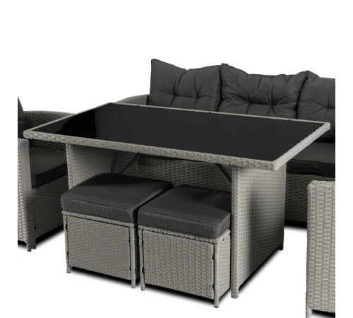 Комплект садових меблів з ротангу MEBEL ELITE Даллас, чорний