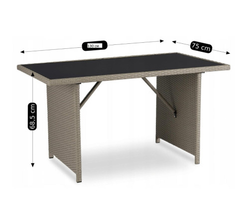 Комплект садових меблів з ротангу MEBEL ELITE Колорадо, бежевий