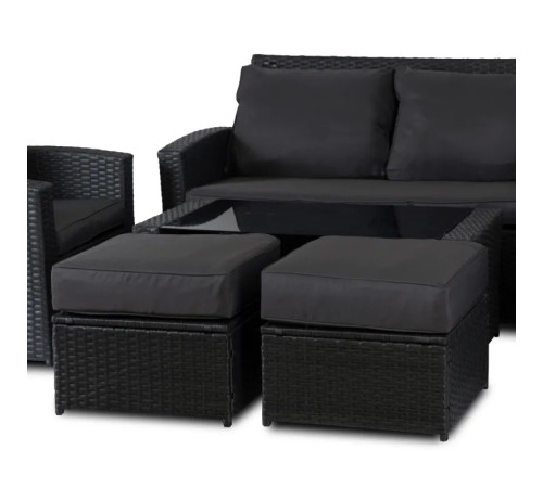 Комплект садових меблів з ротангу MEBEL ELITE Флорида, чорний