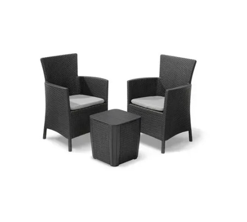 Набір садових меблів Keter Lowa Balcony 2-місний, графіт