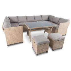 Комплект садових меблів Di Volio Livorno 9-місний, сіро-бежевий