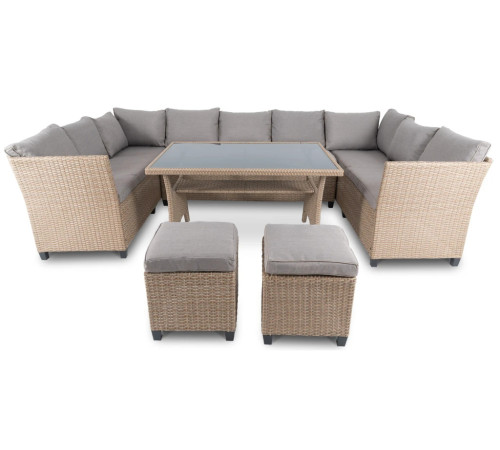 Комплект садових меблів Di Volio Livorno 9-місний, сіро-бежевий