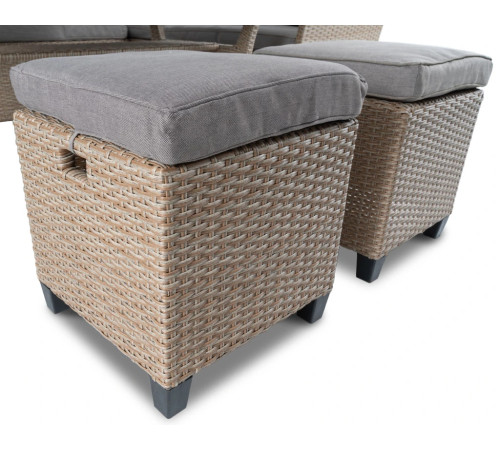 Комплект садових меблів Di Volio Livorno 9-місний, сіро-бежевий