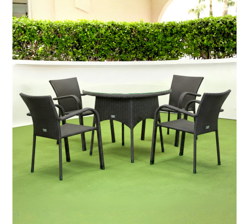 Комплект садових меблів Greengard Балеар Лайт Рт-20194-4, коричнево- чорний