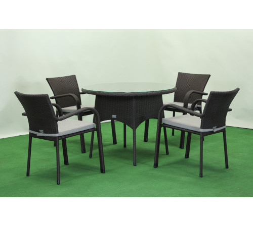 Комплект садових меблів Greengard Балеар Лайт Рт-20194-4, коричнево- чорний