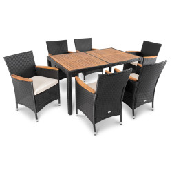 Комплект садових меблів Di Volio VERONA 6-місний, чорно-кремовий