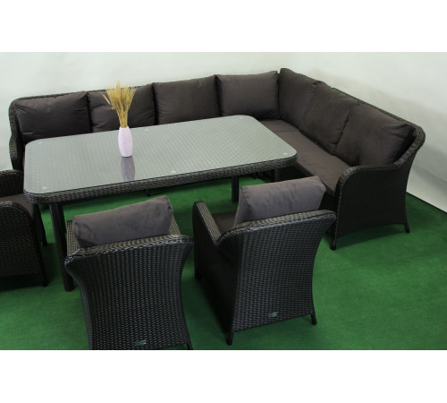 Комплект садових меблів Greengard Версаль, коричнево-чорний