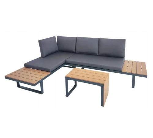 Комплект модульних садових меблів JUMI LOFT 2 дивани + 1 стіл, сірий