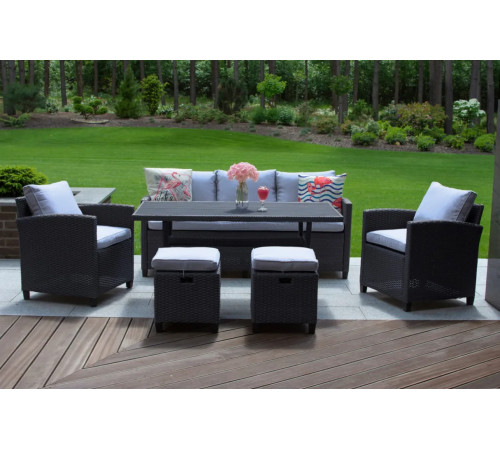 Комплект садових меблів з ротангу JUMI MILANO, сірий