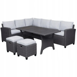 Комплект садових меблів з ротангу JUMI BIANCA, сірий