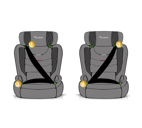 Автокрісло Nukido Louis чорне 15-36 кг ISOFIX Автокрісло Nukido Louis чорне 15-36 кг ISOFIX