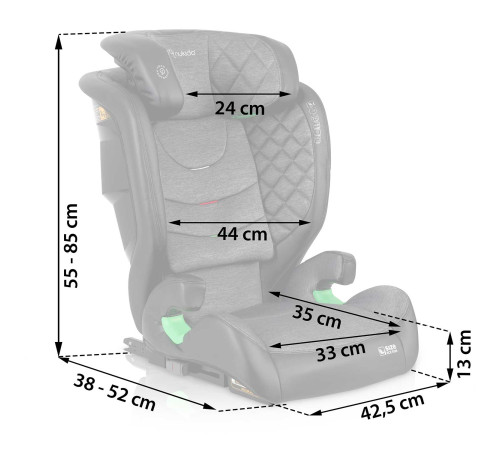 Автокрісло Nukido Louis чорно-сіре 15-36 кг ISOFIX Автокрісло Nukido Louis чорно-сіре 15-36 кг ISOFIX