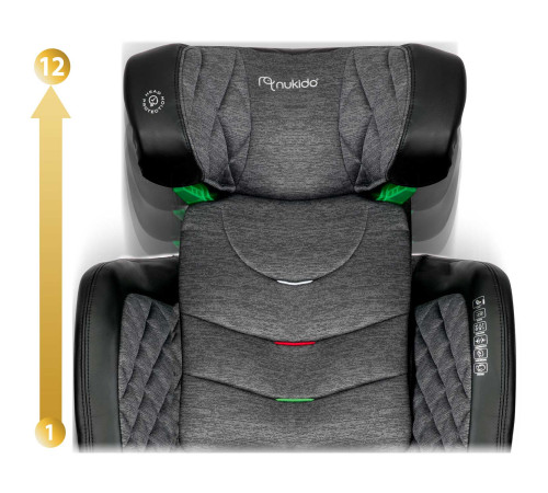 Автокрісло Nukido Louis чорно-сіре 15-36 кг ISOFIX Автокрісло Nukido Louis чорно-сіре 15-36 кг ISOFIX