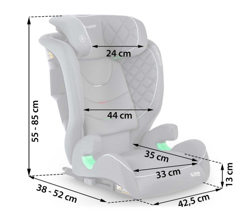 Автокрісло Nukido Louis сіре 15-36 кг ISOFIX Автокрісло Nukido Louis сіре 15-36 кг ISOFIX