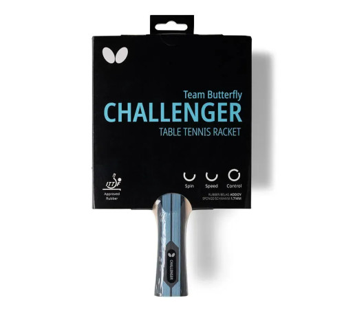 Ракетка для настільного тенісу Team Butterfly Challenger FL, чорно-червона