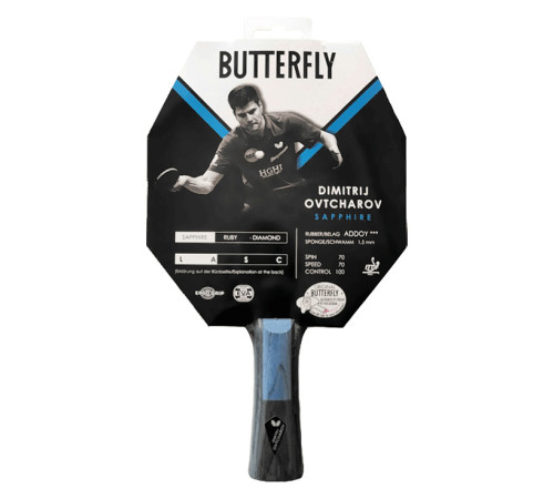 Ракетка для настільного тенісу BUTTERFLY Ovtcharov Sapphire, чорно-червона Ракетка для настільного тенісу BUTTERFLY Ovtcharov Sapphire, чорно-червона