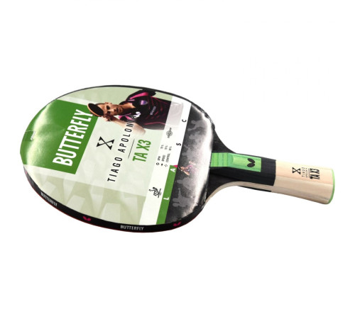 Ракетка для настільного тенісу BUTTERFLY Tiago Apolonia X3, чорно-червона