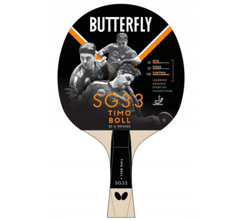 Ракетка для настільного тенісу BUTTERFLY Timo Boll SG33, чорно-червона Ракетка для настільного тенісу BUTTERFLY Timo Boll SG33, чорно-червона
