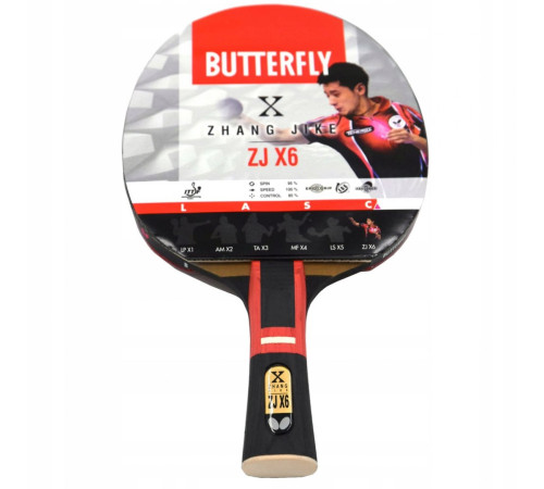 Ракетка для настільного тенісу BUTTERFLY Zhang Jike X6,чорно-червона Ракетка для настільного тенісу BUTTERFLY Zhang Jike X6,чорно-червона