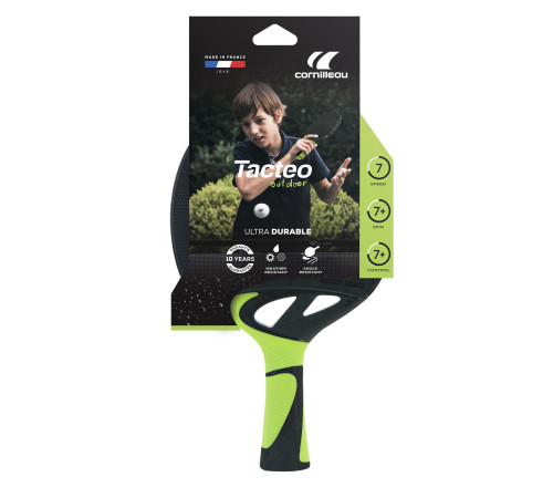 Ракетка для настільного тенісу Cornilleau TACTEO 50 OUTDOOR, чорно-зелена Ракетка для настільного тенісу Cornilleau TACTEO 50 OUTDOOR, чорно-зелена