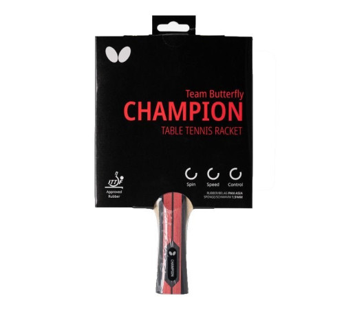 Ракетка для настільного тенісу BUTTERFLY Champion Team, чорно-червона Ракетка для настільного тенісу BUTTERFLY Champion Team, чорно-червона