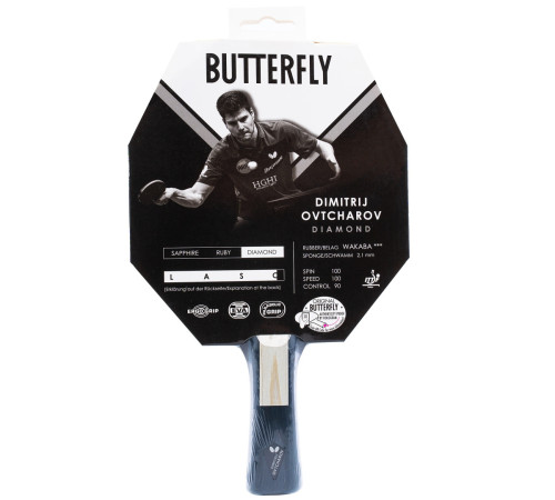 Ракетка для настільного тенісу BUTTERFLY Ovtcharov Diamond, чорна Ракетка для настільного тенісу BUTTERFLY Ovtcharov Diamond, чорна