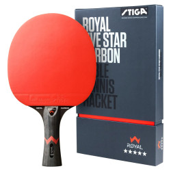 Ракетка для настільного тенісу Stiga Royal Carbon 5 Star FL, чорно-червона
