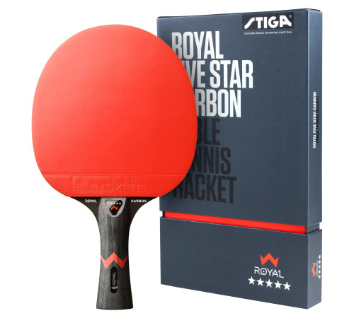 Ракетка для настільного тенісу Stiga Royal Carbon 5 Star FL, чорно-червона Ракетка для настільного тенісу Stiga Royal Carbon 5 Star FL, чорно-червона