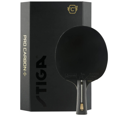 Ракетка для настільного тенісу Stiga Pro Carbon Plus 5 Star FL, чорна Ракетка для настільного тенісу Stiga Pro Carbon Plus 5 Star FL, чорна