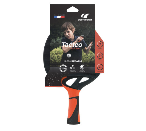 Ракетка для настільного тенісу Cornilleau TACTEO 50 OUTDOOR, чорно-помаранчева Ракетка для настільного тенісу Cornilleau TACTEO 50 OUTDOOR, чорно-помаранчева