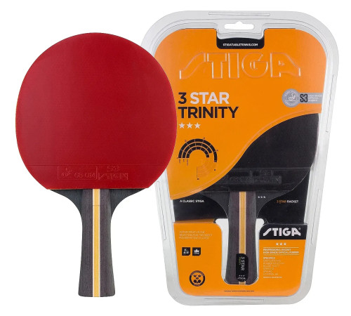 Ракетка для настільного тенісу Stiga Trinity 3 Star FL, чорно-червона