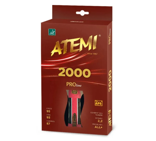 Ракетка для настільного тенісу Atemi 2000 Pro-Line, червона