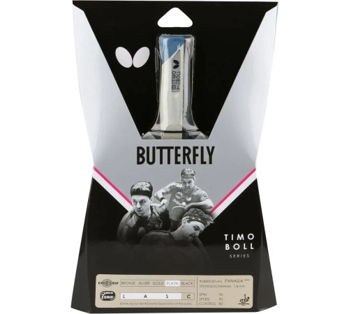Ракетка для настільного тенісу Butterfly Timo Boll Platinum, чорно-червона