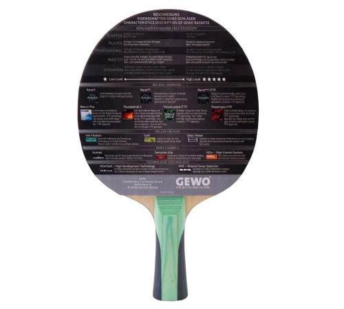 Ракетка для настільного тенісу Gewo CS Energy Carbon Pro FL, чорно-червона Ракетка для настільного тенісу Gewo CS Energy Carbon Pro FL, чорно-червона