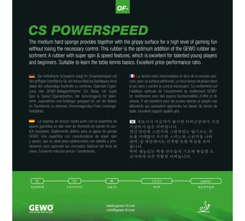 Ракетка для настільного тенісу Gewo CS Energy Carbon FL, чорно-червона Ракетка для настільного тенісу Gewo CS Energy Carbon FL, чорно-червона