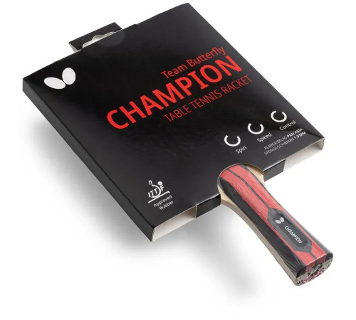 Ракетка для настільного тенісу Team Butterfly Champion FL чорно-червона