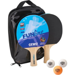 Набір для настільного тенісу Gewo Double-Fun 2 Bats 3 Balls, чорно-червоний