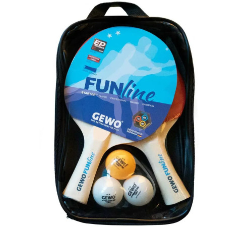 Набір для настільного тенісу Gewo Double-Fun 2 Bats 3 Balls, чорно-червоний Набір для настільного тенісу Gewo Double-Fun 2 Bats 3 Balls, чорно-червоний