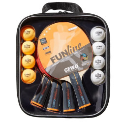 Набір для настільного тенісу Gewo Family & Friends 4 Bats 8 Balls, чорно-червоний