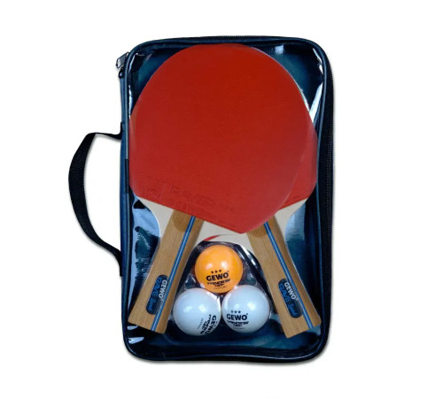 Набір для настільного тенісу Gewo Rave Speed 2 Bats 3 Balls, чорно-червоний Набір для настільного тенісу Gewo Rave Speed 2 Bats 3 Balls, чорно-червоний