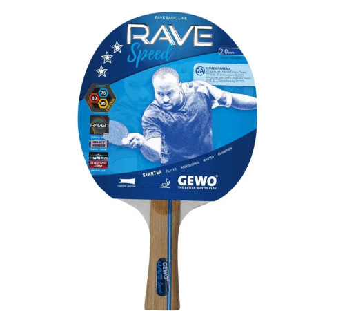 Набір для настільного тенісу Gewo Rave Speed 2 Bats 3 Balls, чорно-червоний Набір для настільного тенісу Gewo Rave Speed 2 Bats 3 Balls, чорно-червоний