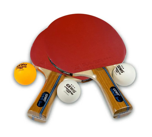 Набір для настільного тенісу Gewo Rave Speed 2 Bats 3 Balls, чорно-червоний Набір для настільного тенісу Gewo Rave Speed 2 Bats 3 Balls, чорно-червоний