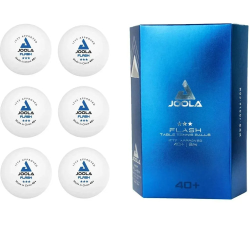 М'ячі для настільного тенісу (6 шт) Joola FLASH 3* 40+ ITTF